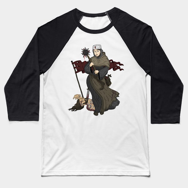 powerful women, dark medieval nun. Baseball T-Shirt by JJadx